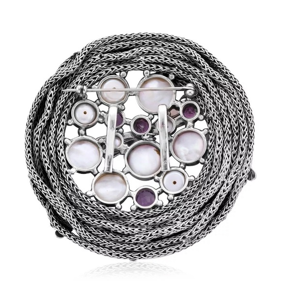 Bali Legacy 3.5 CT’s Amethyst And Multi Gemstone Dragonfly Brooch Or Pendant - Picture 4 of 4